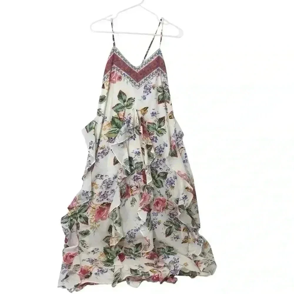 Alix of Bohemia Filipa Rosa Wildflower Dress M Cotton Ruffle Boho Resort Luxury - Picture 4 of 16